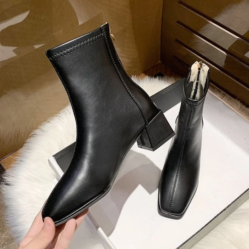 2021 Autumn Women Ankle Boots Fashion Comfort Classic Retro Concise Zipper High Quality Shoes Ytmtloy Winter Botines De Mujer