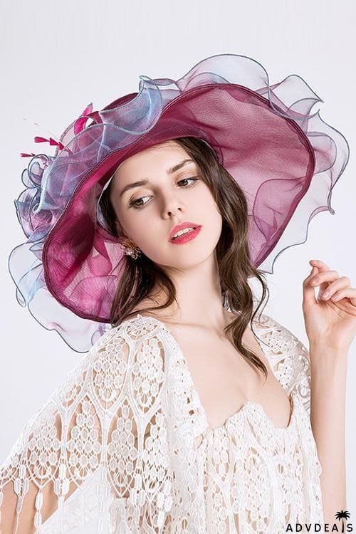 Foldable Organza Ruffles Hat
