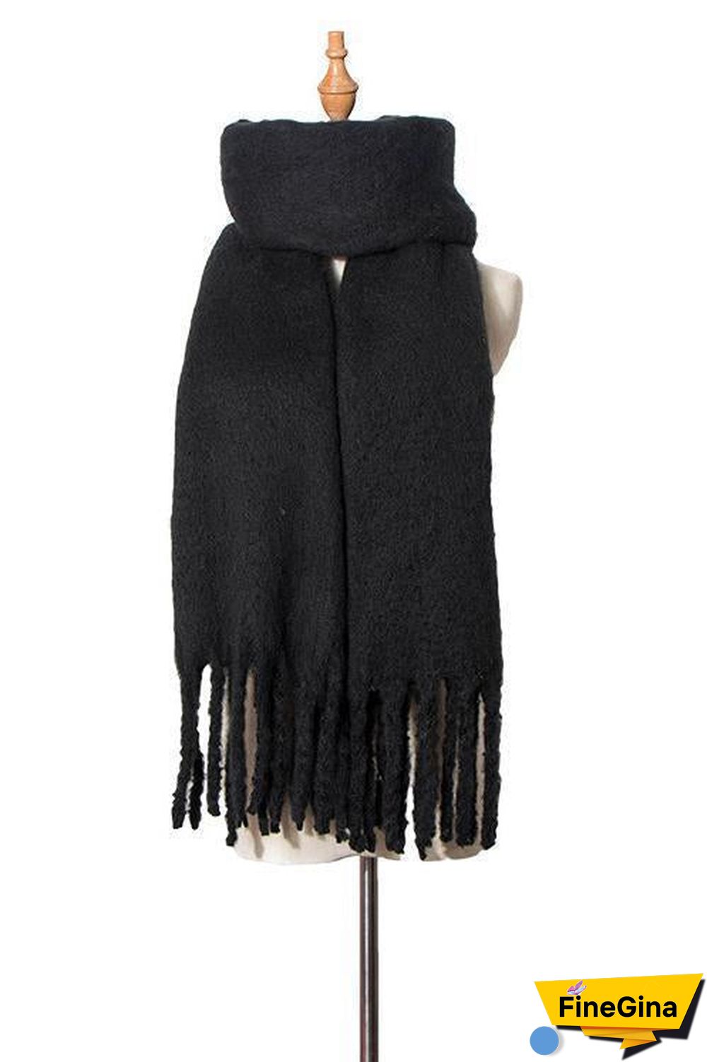 Solid Tassels Scarf