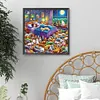 Fille et chats-perceuse ronde peinture diamant-40*40cm
