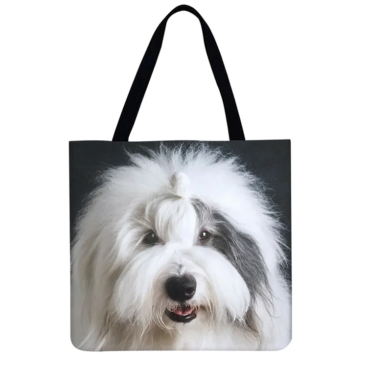 White Dog - Linen Tote Bag