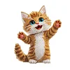 Xmas Acrylic Shaking Head 5D DIY Diamond Art Tabletop Decorations for Home (Cat)