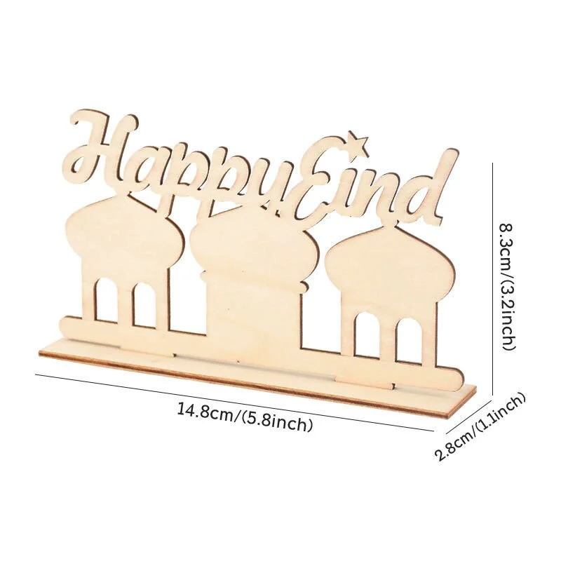 Eid Mubarak Wooden Craft Ornament Home Desktop Decoration For Islam Muslim Featival Party Decor Ramadan Kareem Gifts Eid Al Adha