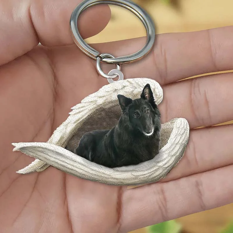 VigorDaily Sleeping Angel Acrylic Keychain Belgian Shepherd SA182