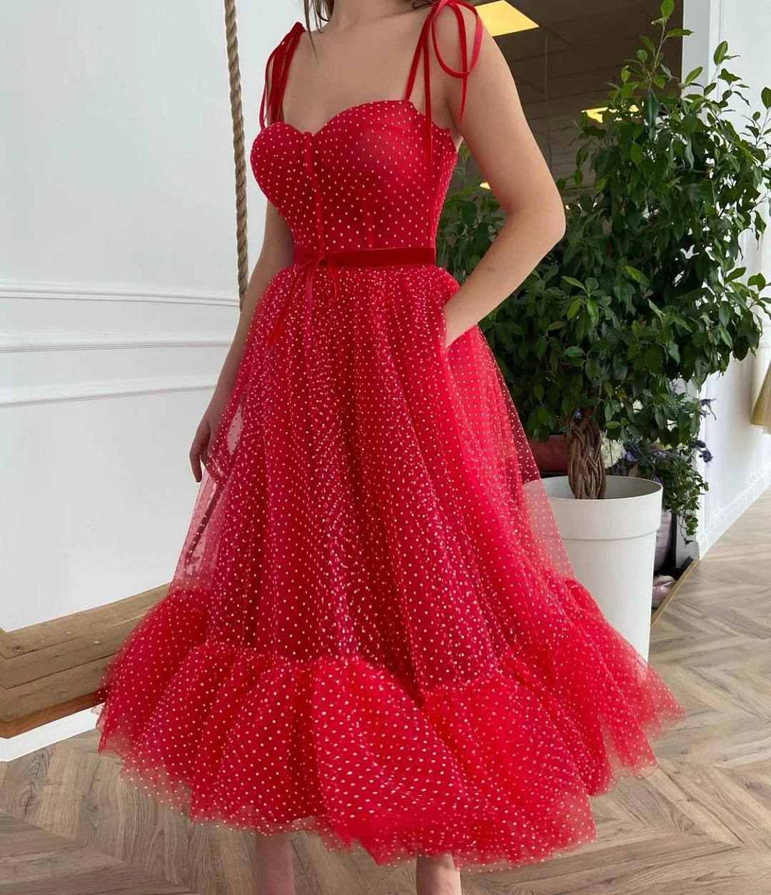 Dotted Red Dress