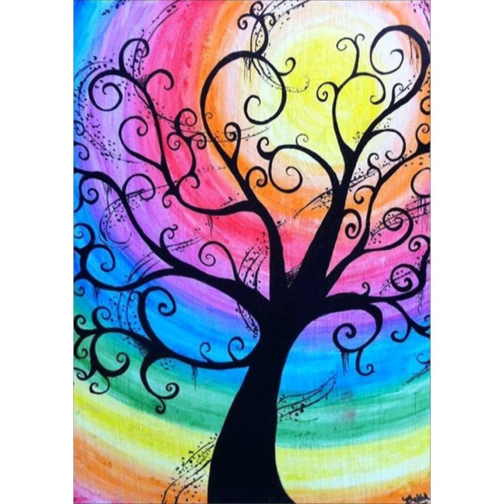 Full Round Diamond Painting - Fantasy Tree(30*40cm)