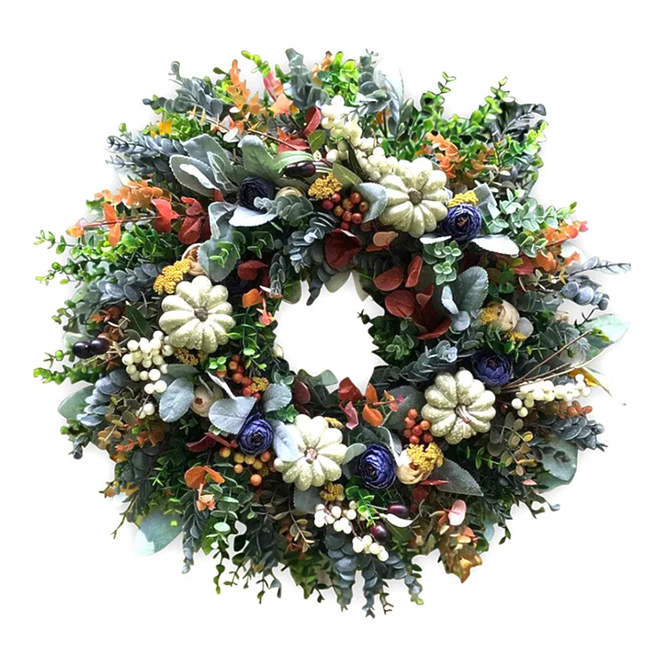 White Pumpkins Ranunculus Wreath | AvasHome