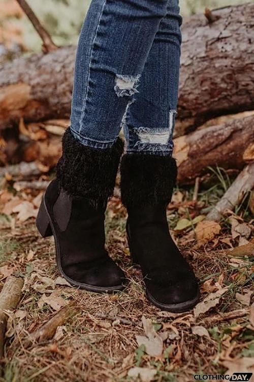 Silky Feather Pattern Topper Boot Cuffs