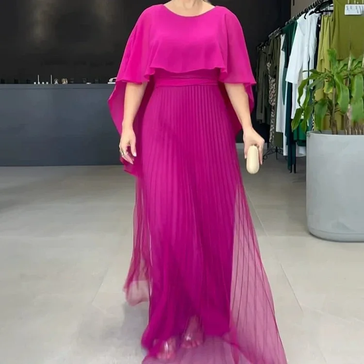 🔥2025 HOT SALE🔥 Comfortable Plus-Size Dress with Shawl Sleeves 