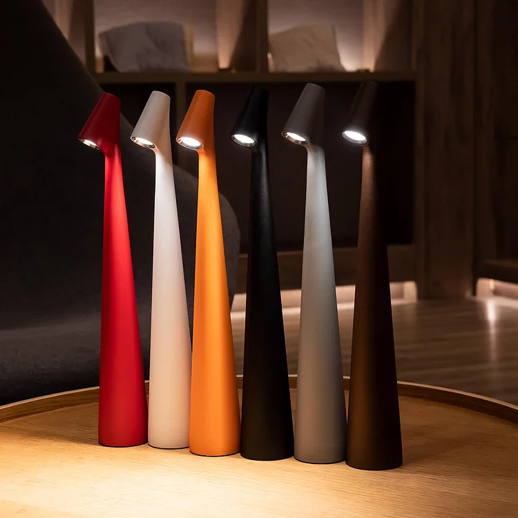 Elegant Slim Conical Stem Table Lamp - Portable & Dimmable LED Sculpting Light - Appledas