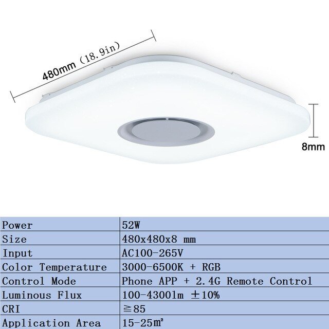 Modern LED Ceiling Lights Home Lighting GE-36W 52W RGB APP Bluetooth Music Light Bedroom Lamps Living Room Smart Ceiling Lamp