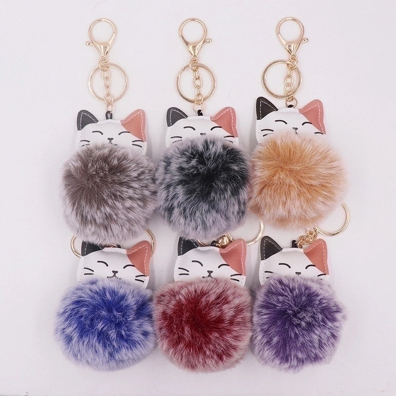 Cute Cat Alloy Plush Unisex Bag Pendant Keychain 1 Piece