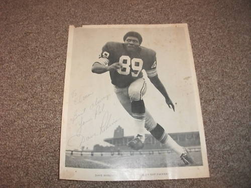 Dave Robinson Green Bay Packers Signed Football Photo Poster painting