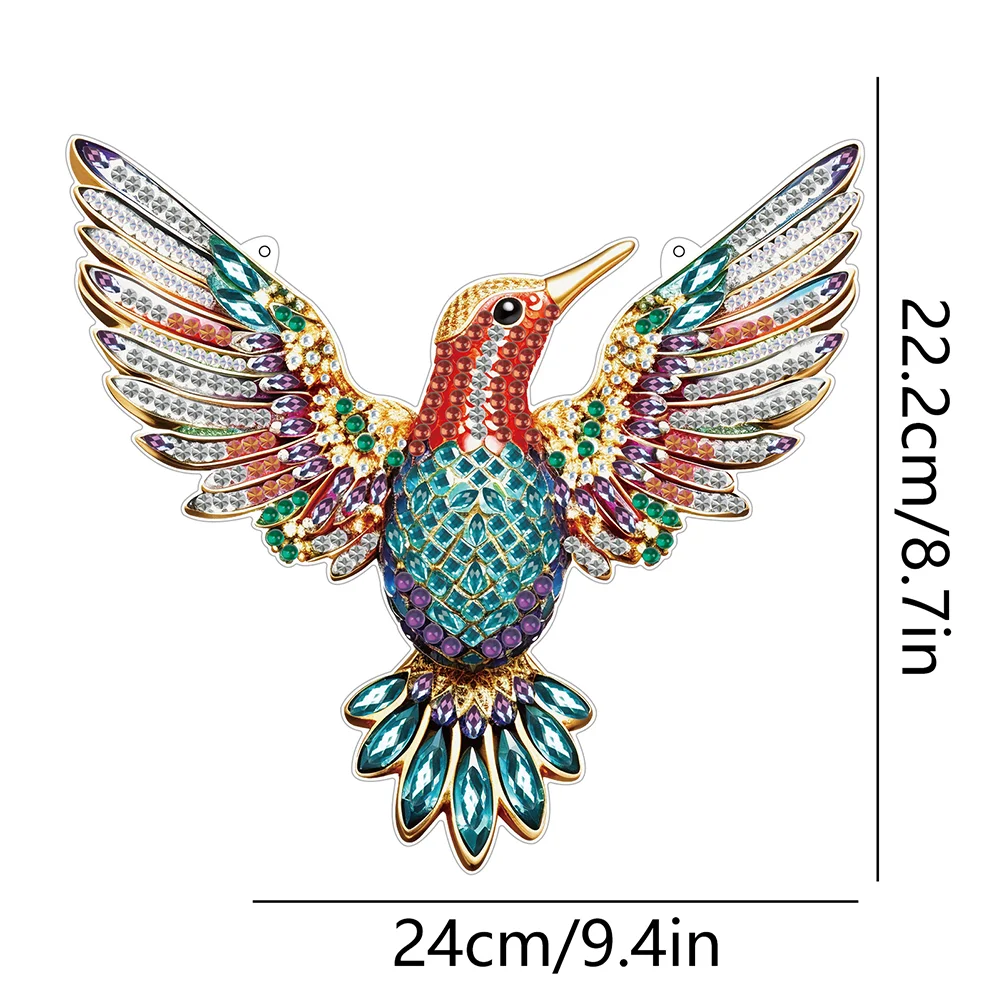 DIY Hummingbird Acrylic Single Side Special Shaped Diamond Painting Hanging Ornament