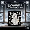 (25x25cm)DIY Snowman Framed Handmade Pearl Painting Art Craft Kit Living Home Decor