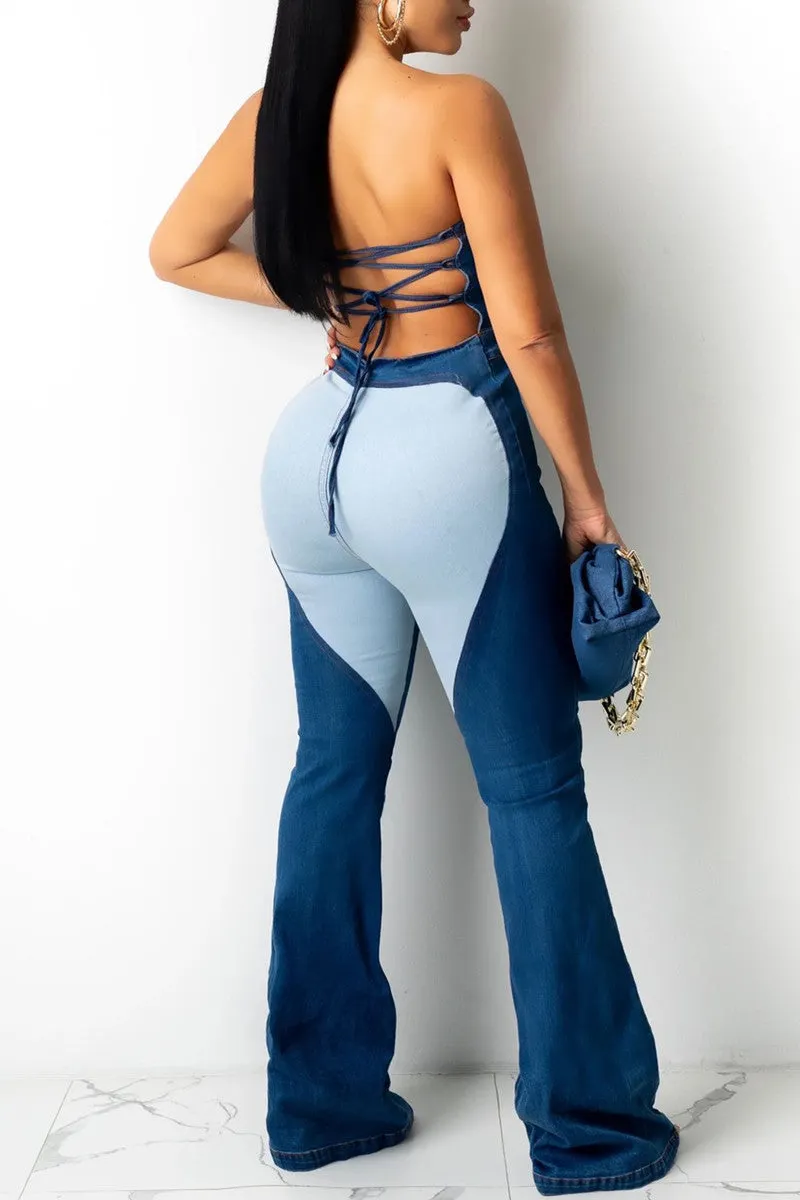 Sexy Solid Feathers Strapless Loose Jumpsuits(3 Colors)