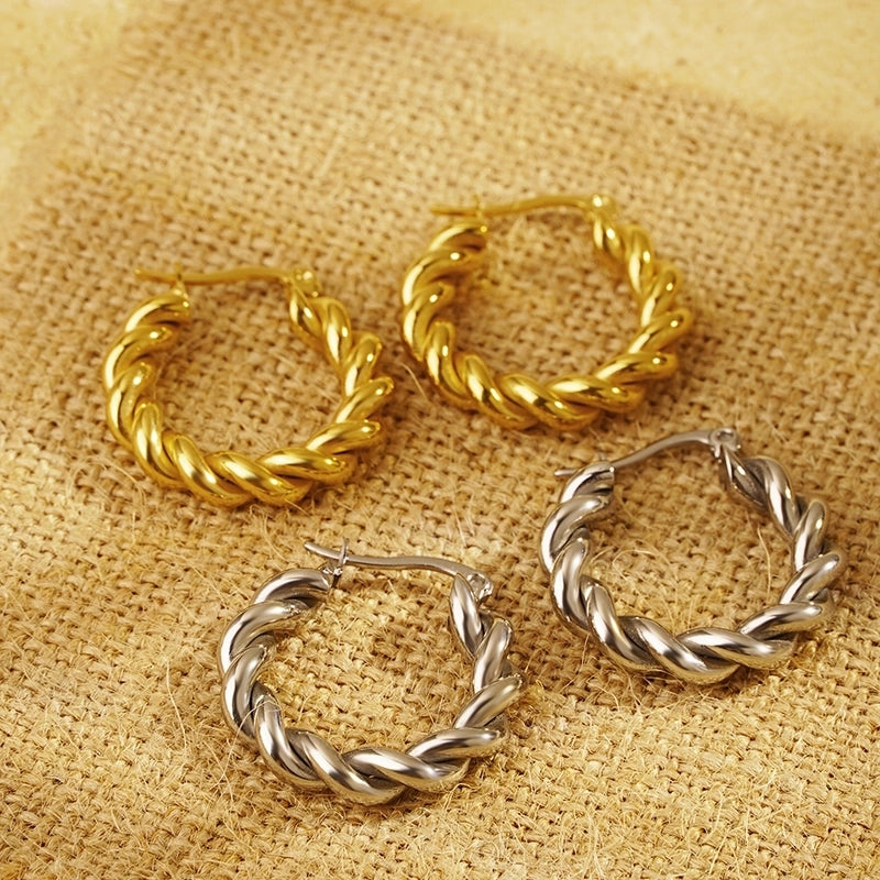 1 Pair Minimalist Commute Solid Color Irregular Plating 304 Stainless Steel 18K Gold Plated Earrings