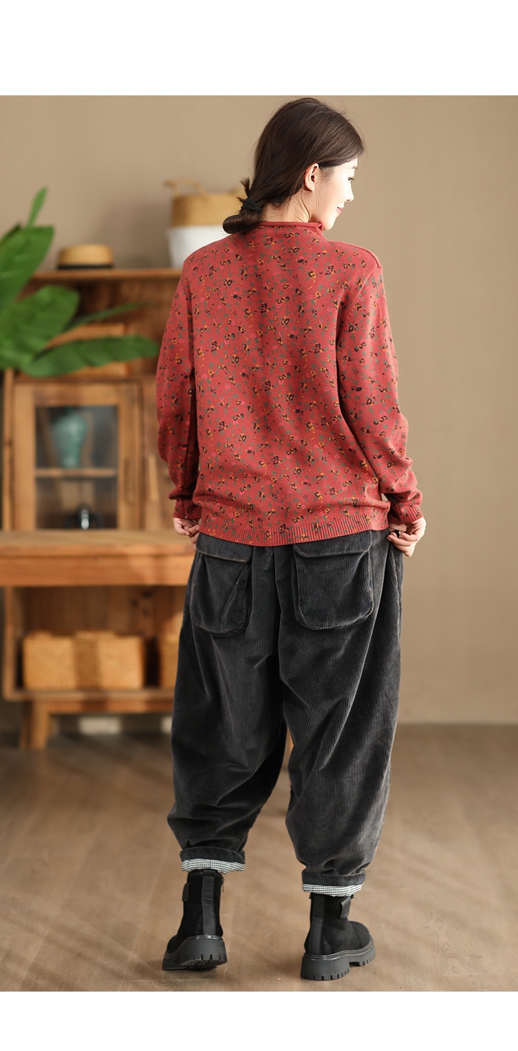 Chicfifth Sweater Women Winter Long Sleeve High Quality Autumn Vintage Top Knitted Cardigan