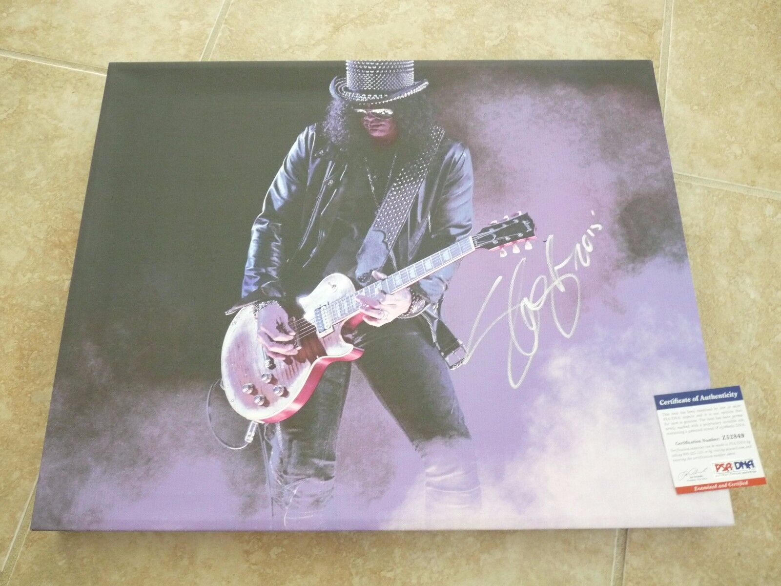 Slash Guns & Roses HUGE Signed Autoographed 16x20 CANVAS Photo Poster painting PSA Certified