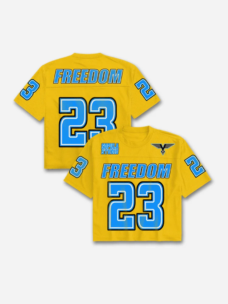Freedom No.23 Print  Blokecore Mesh Football Jersey T-shirt