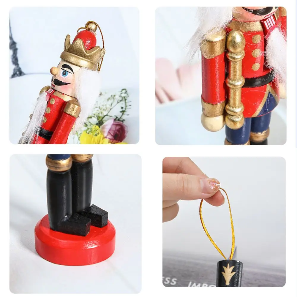 Tegooe Classic Wooden Nutcracker Soldier Miniatures - Christmas Desktop Ornaments