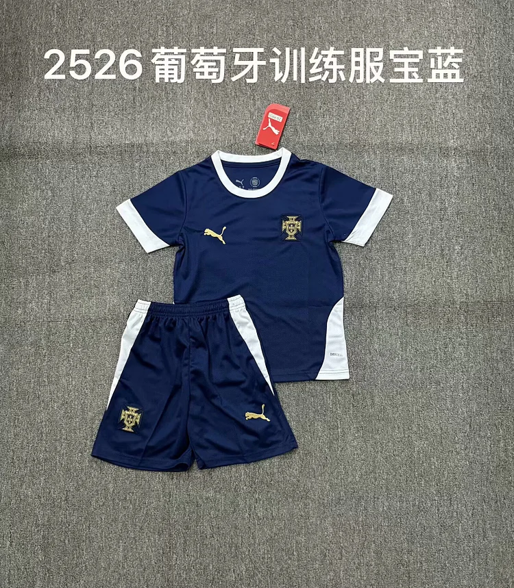 2025-26-Portugal Training Suit Royal Blue-Jersey-Children's Set