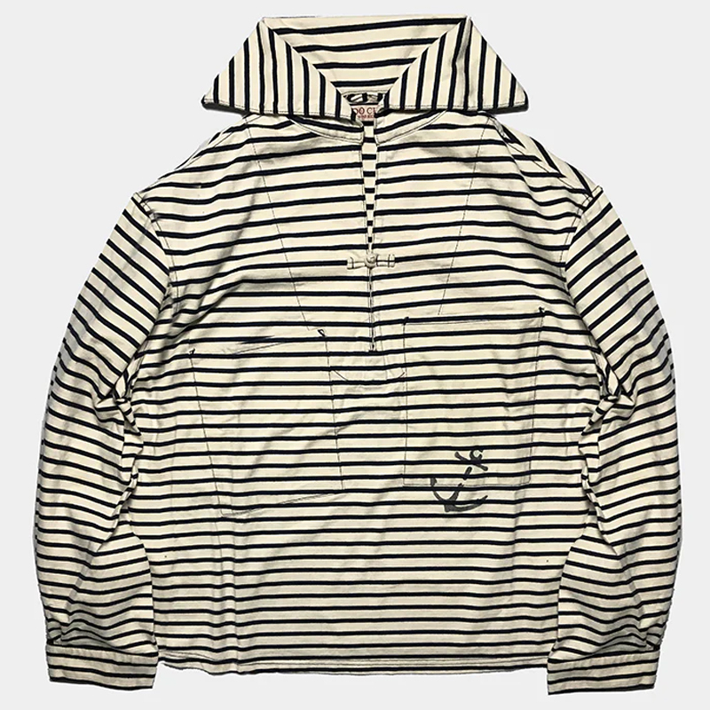 Vintage Navy Stripe Knit Long Sleeve Top