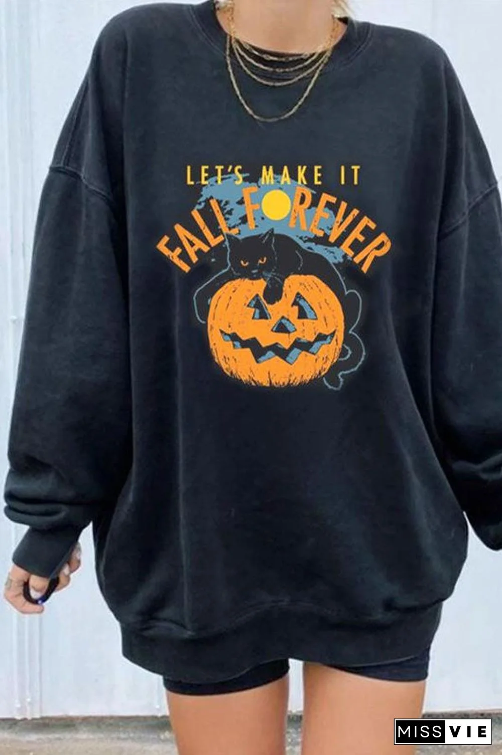 Casual Halloween Printed Pullover
