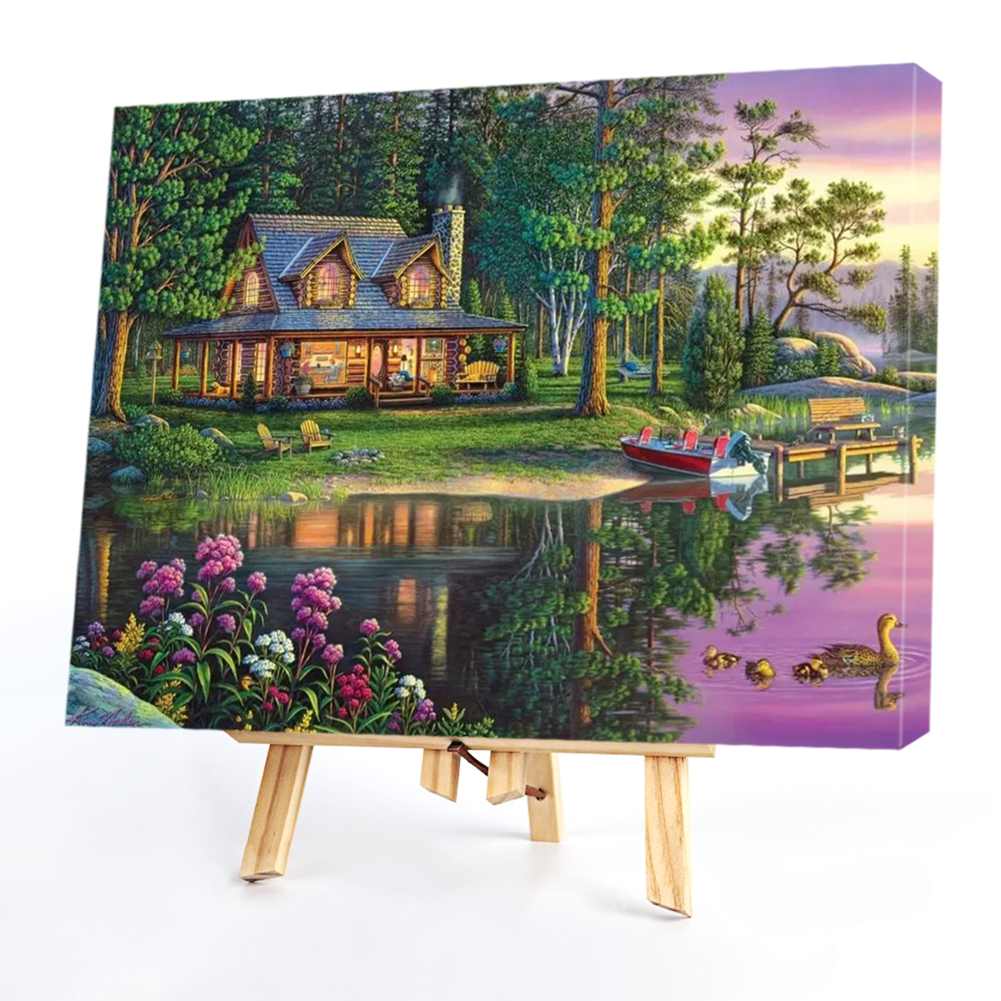 

40*50CM Paint By Numbers-River House, 501 Original