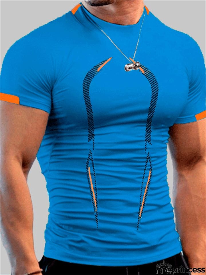 Men's Fit Exercise Training Breathable Summer Short Sleeve T-shirts