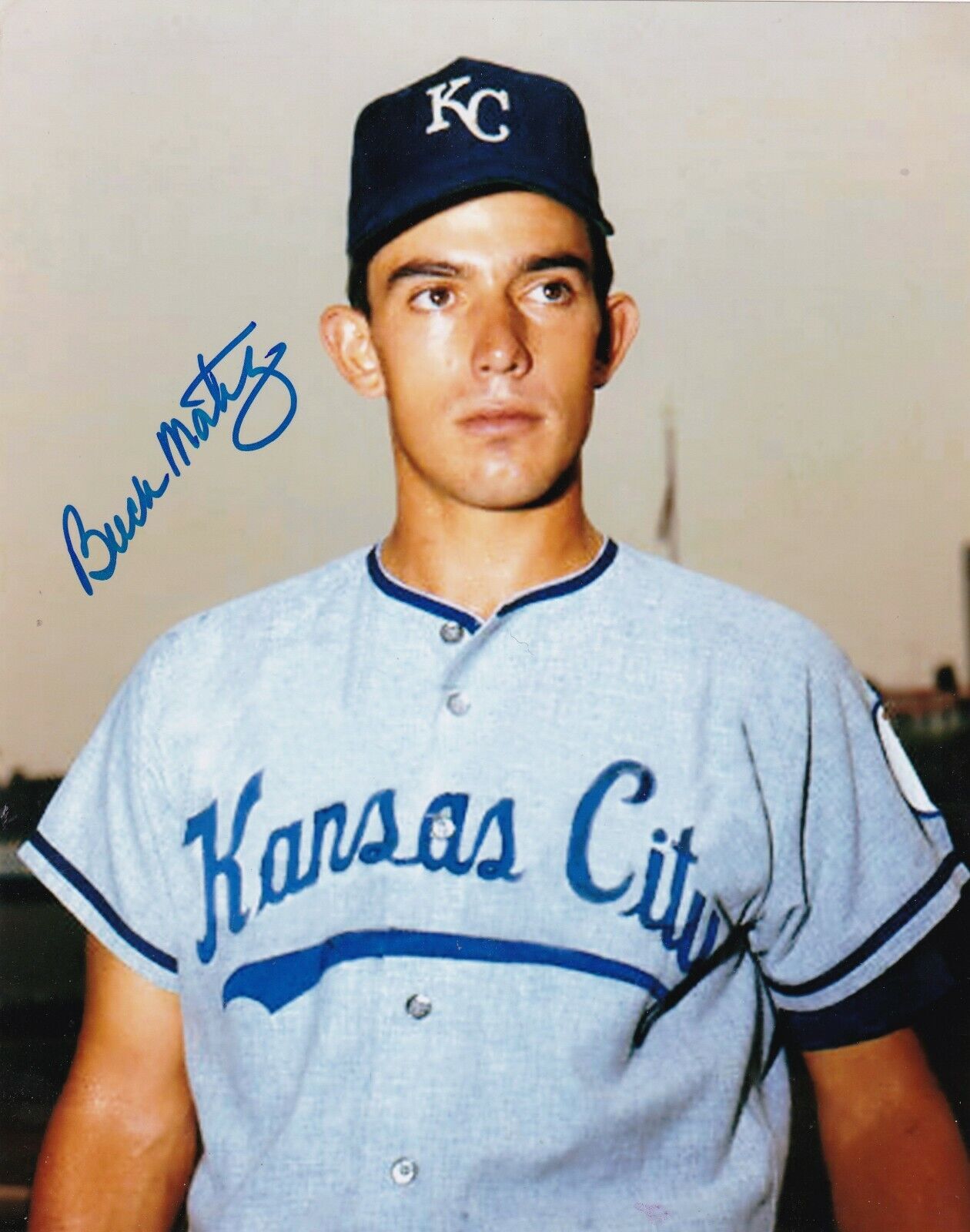 BUCK MARTINEZ KANSAS CITY ROYALS ACTION SIGNED 8x10