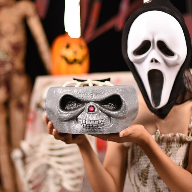 (🎃HALLOWEEN PRE SALE - 49% OFF) Halloween candy skull bowl with movable skeleton hand