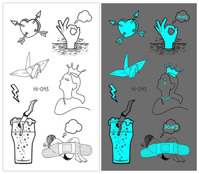 Sdrawing Tattoo Stickers Temporary Moon Star Diamond Planet Festival Carnival Party Glowing Cool Face Tatoo for Men Women