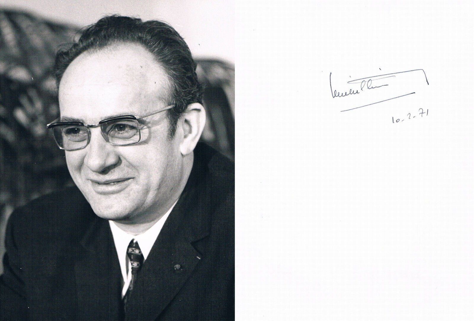 France Michel Cointat 1921-2013 genuine autograph verso signed 5x7