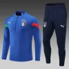 2022 Italy Half-Pull Training Suit Blue Soccer Shirt