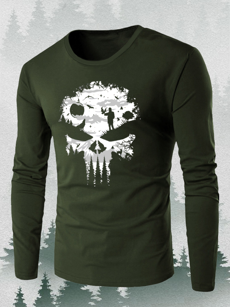 Men's Nature View Printed Long Sleeve T-Shirt