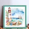 Seaside Lighthouse-11CT Stamped Cross Stitch 40*40cm/15.75*15.75in