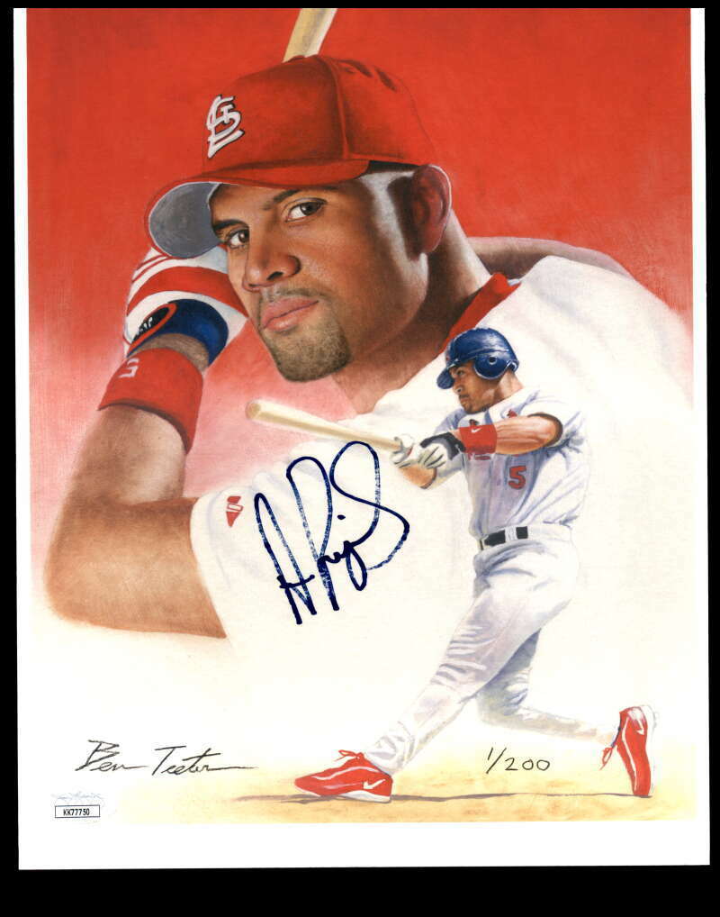 Albert Pujols JSA Coa Hand Signed 1/200 Print 8x10 Photo Poster painting Autograph