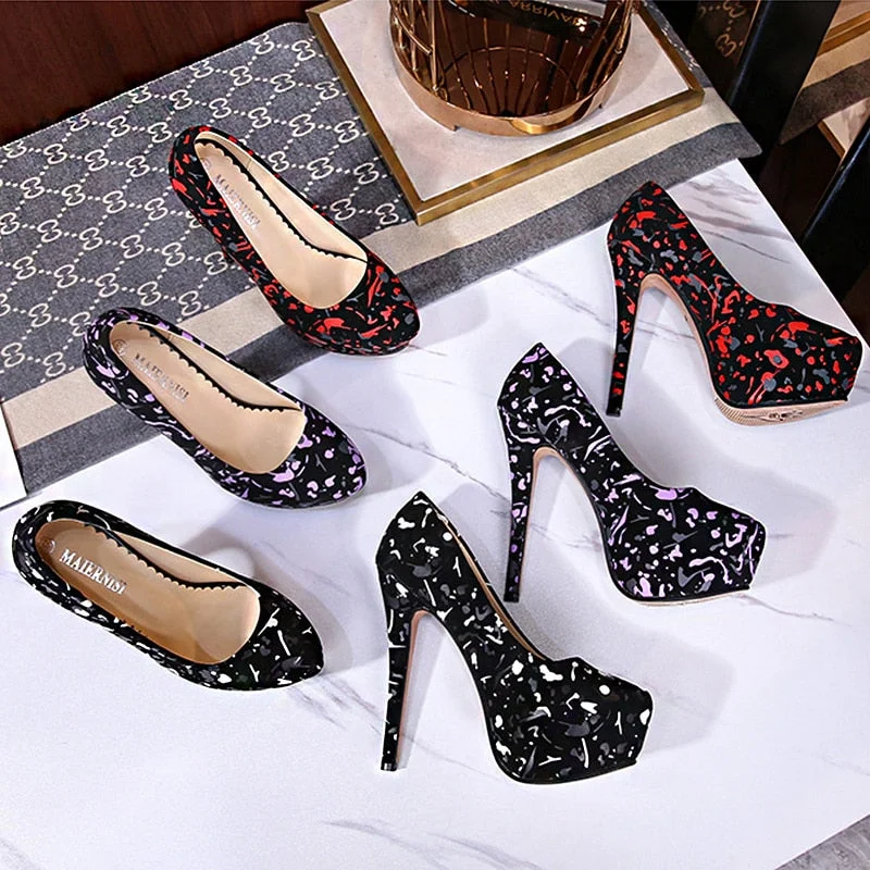 Sexy High Heels For Women's With 2021 New Fashion Multicolor Stiletto Platform Shoes