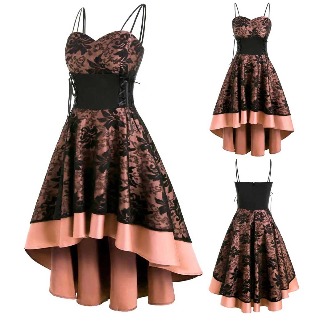 Thisweeksbest Dresses For Women 2025 Vacation Bandage Up High Womne Dress Low Party Vintage Dress Lace High Women'S Dress Abendkleider