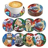 8Pcs Diamond Painting Wooden Christmas Coasters with Holder Gift for Mom