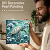(25x25cm)DIY Turtle Framed Handmade Pearl Painting Art Craft Kit Living Home Decor
