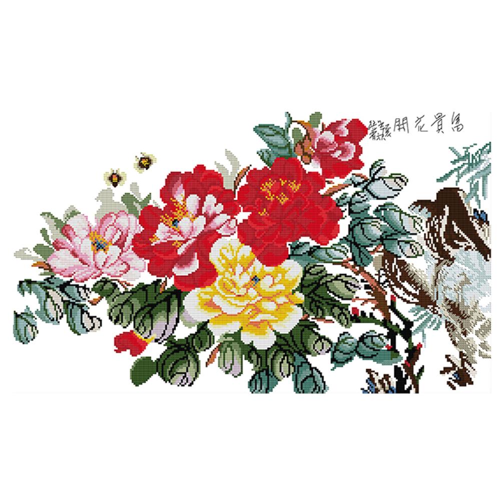 

Wealth Blossoms - 14CT Stamped Cross Stitch - 59*38cm, 501 Original