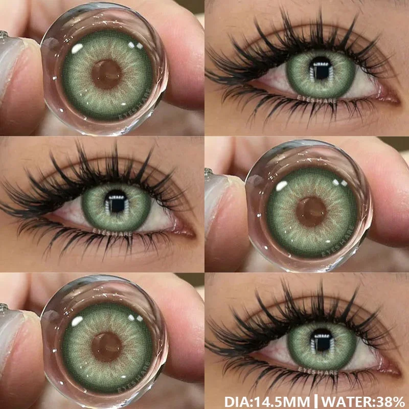 Sdrawing 1Pair Natural Colored Lenses for Eyes Fashion Blue Lenses Gray Contact Lenses Black Lense Colored Pupils for Eyes Yearly