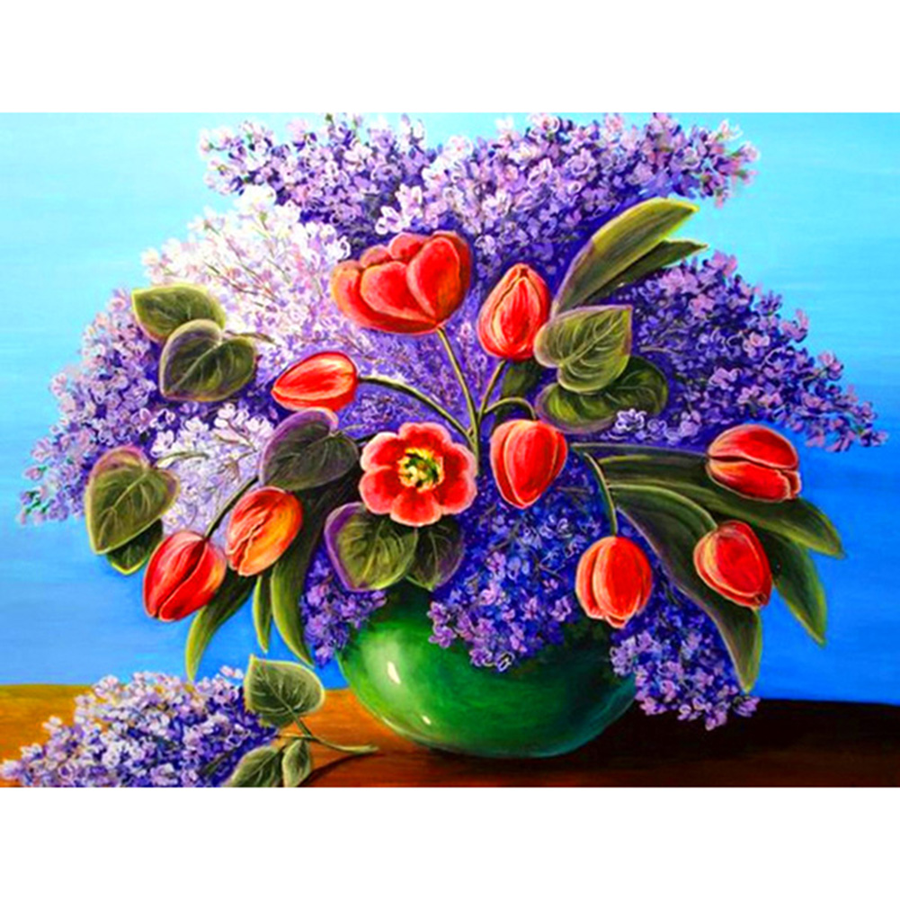 

30*40CM - Round Drill Diamond Painting - Flower and Grass, 501 Original