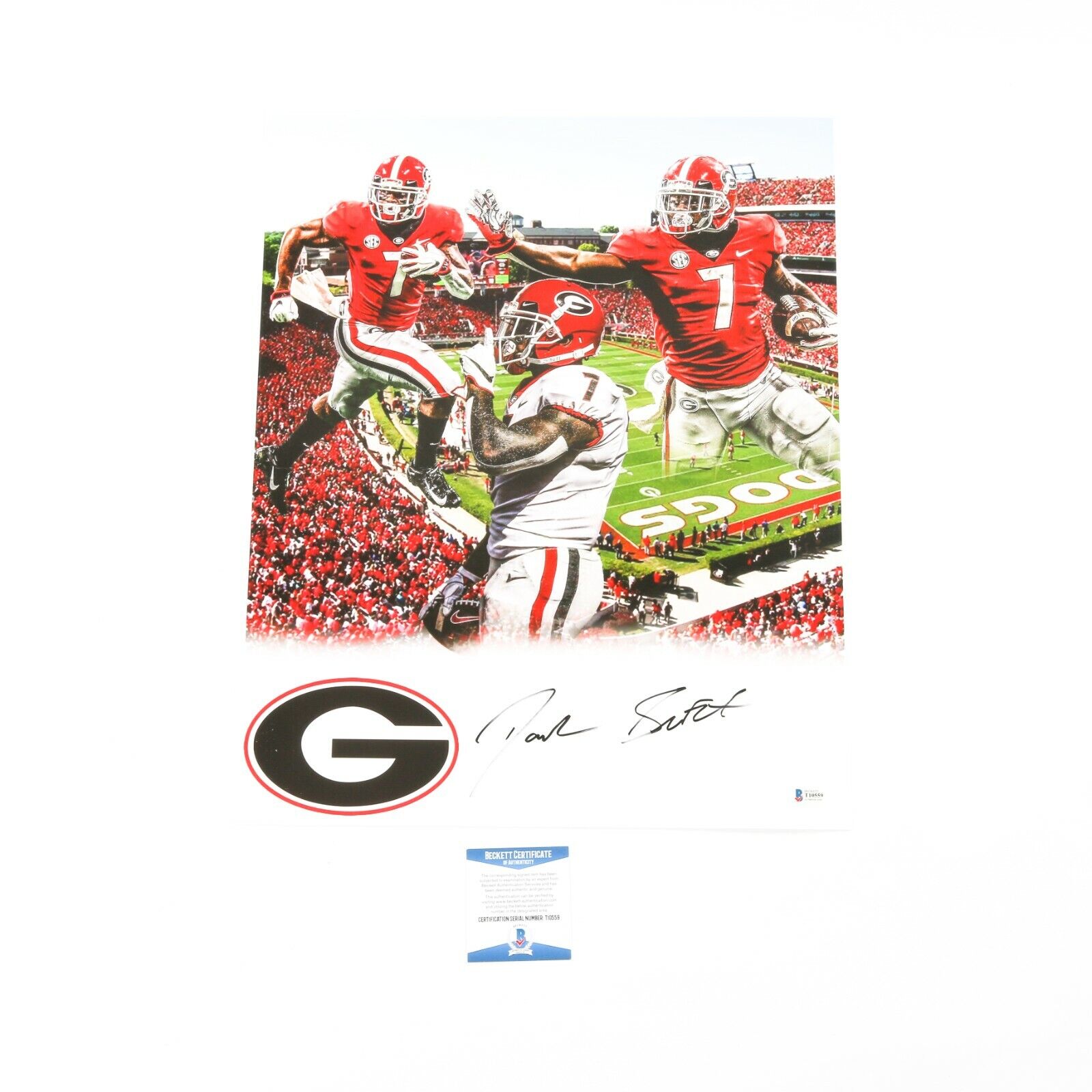 D’Andre Swift Signed 16x20 Photo Poster painting Georgia Bulldogs Autograph Lions Beckett Coa