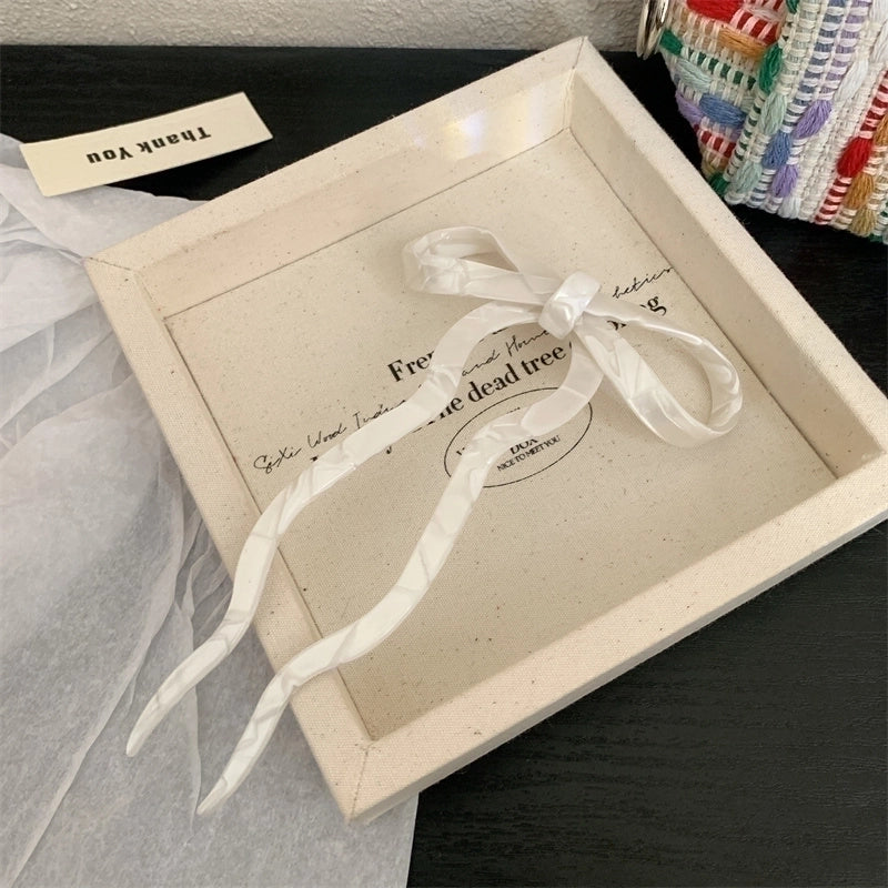 Women’s Sweet Minimalist Bow Knot Acetic Acid Sheets Hairpin