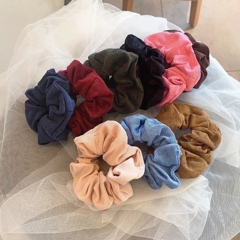 Retro Autumn And Winter Corduroy Hair Ring Fabric Simple Hair Scrunchies
