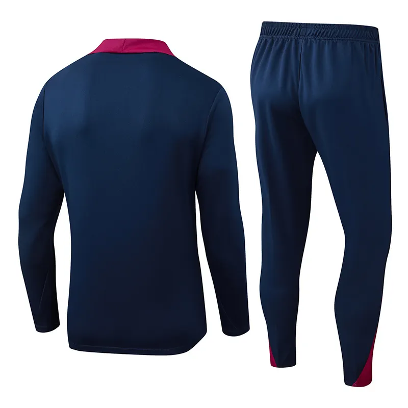 2025/2026 Barcelona Half-Pull Training Suit Royal Blue Jersey 1:1 Thai Quality Set 01