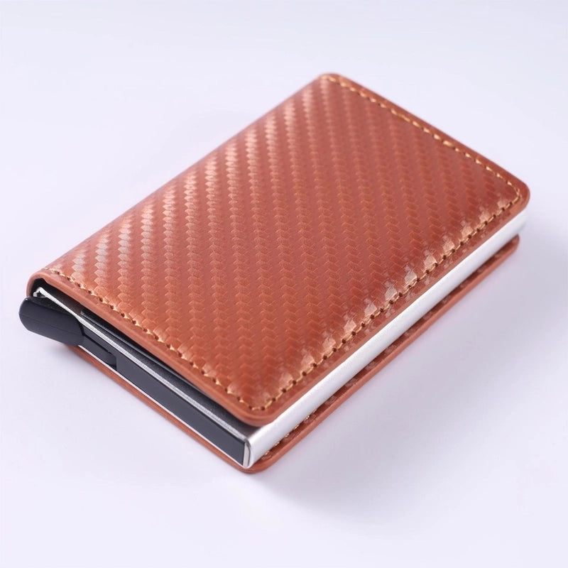 Full Inspection Anti-theft Brush Men’s Wallet RFID Multi-card Wallet Ultra-thin Carbon Fiber Card Holder